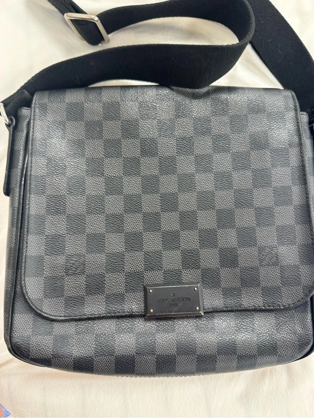 Louis Vuitton Black and Gray Damier Canvas Messenger Bag